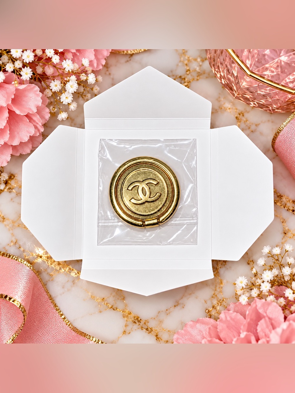 CHANEL GWP Gold Finger/Phone Grip Holder